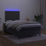 vidaXL Sommier à lattes de lit et matelas LED noir 120x190 cm velours
