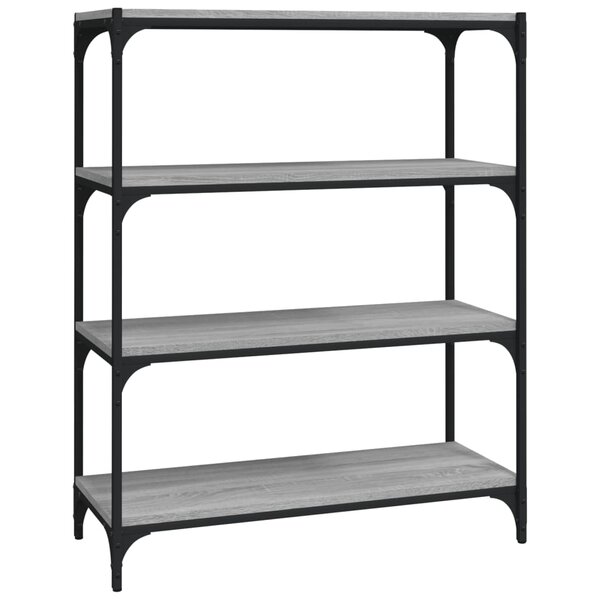 vidaXL Bibliothèque Sonoma gris 80x33x100 cm Bois d'ingénierie acier