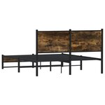 vidaXL Cadre de lit en métal sans matelas chêne fumé 150x200 cm