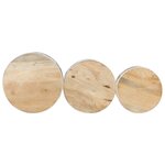 vidaXL Tables de bar forme tambour 3 Pièces bois de manguier massif brut
