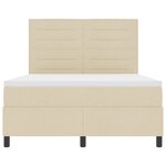 vidaXL Lit à ressorts avec matelas crème 140x190 cm Tissu