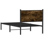 vidaXL Cadre de lit en métal sans matelas chêne fumé 90x190 cm