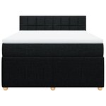 vidaXL Sommier à lattes de lit avec matelas Noir 160x200 cm Tissu