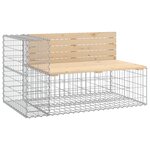 vidaXL Banc de jardin design gabion 122x71x65 5 cm bois massif de pin
