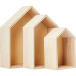 2 blocs de 3 étagères maison en bois