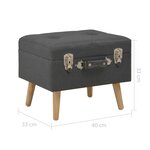 vidaXL Tabourets de rangement lot de 3 Gris foncé Tissu
