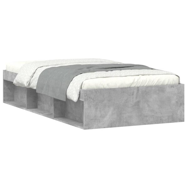 vidaXL Cadre de lit gris béton 100x200 cm
