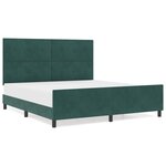 vidaXL Cadre de Lit Vert Foncé 180x200 cm Velours