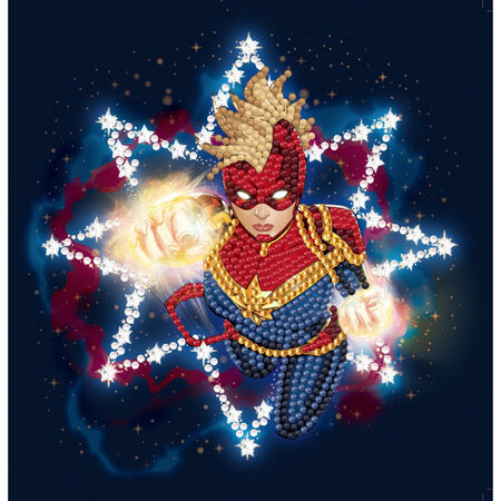 MARVEL Captain Marvel carte à diamanter 18x18cm Crystal Art