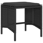 vidaXL Salon de jardin 6 Pièces avec coussins noir résine tressée