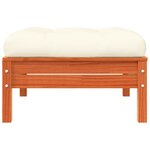 vidaXL Repose-pied de jardin avec coussin bois massif de pin
