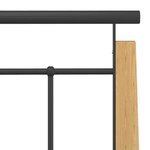 vidaXL Cadre de lit sans matelas métal bois de chêne massif 140x200 cm