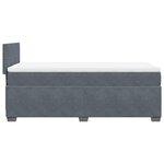 vidaXL Sommier à lattes de lit avec matelas gris foncé simple velours