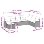 vidaXL Ensemble de canapé de jardin 8 pièces avec coussins beige en poly rattan