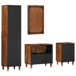 Ensemble de meubles de salle de bain vidaXL en bois de manguier massif (4 pièces)