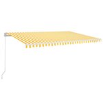 vidaXL Auvent automatique capteur de vent/LED 500x300cm Jaune et blanc