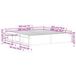 vidaXL Cadre de lit sonoma gris 180x200 cm super king