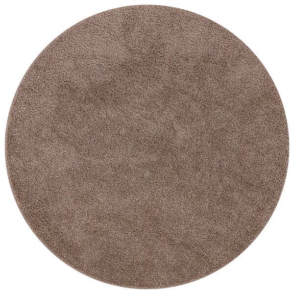 Tapis shaggy vidaXL avec dos en latex Marron ø90 cm