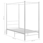 vidaXL Cadre de lit à baldaquin sans matelas blanc métal 100x200 cm