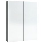 vidaXL Armoire à miroir de salle de bain 60x15x75 cm MDF Anthracite