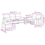 vidaXL Ensemble de canapés 3 Pièces avec coussins crème tissu