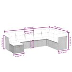 vidaXL Salon de jardin 8 Pièces avec coussins gris clair résine tressée