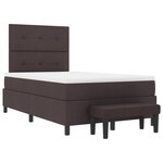 vidaXL Lit à ressorts avec Matelas & Banc Marron Foncé 120x200 cm Tissu