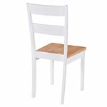 vidaXL Chaises à manger lot de 4 blanc bois d'hévéa massif