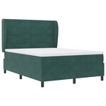 Lit Box Spring vidaXL avec matelas - Vert foncé  160x200 cm  Velours