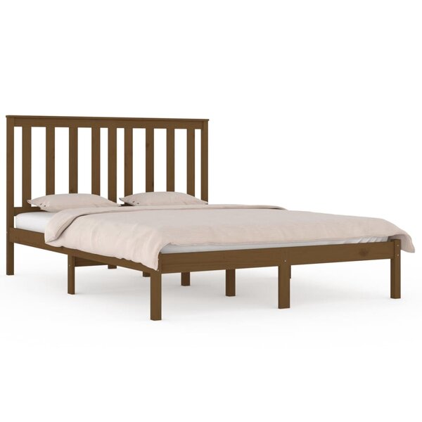 vidaXL Cadre de lit Marron miel Bois de pin massif 200x200 cm