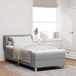 Lit à ressort vidaXL avec matelas en gris clair  90x200 cm  tissu