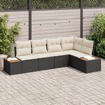vidaXL Ensemble de canapé de jardin 5 pièces avec coussins - Poly rotin noir