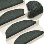 vidaXL Tapis d'escalier autocollants 15 Pièces Vert 56x17x3 cm Aiguilleté