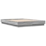 vidaXL Cadre de lit avec lumières LED sonoma gris 150x200 cm