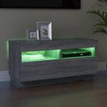 vidaXL Meuble TV avec lumières LED sonoma gris 80x35x40 cm