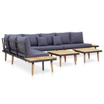 Salon de jardin meuble d'extérieur ensemble de mobilier 7 places avec coussins acacia solide marron 02_0017455