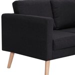 vidaXL Canapé à 2 places Tissu Noir