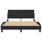vidaXL Cadre de lit avec lumières LED noir 140x190 cm velours