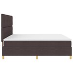 vidaXL Lit ressort Brun foncé 200x200 cm Tissu