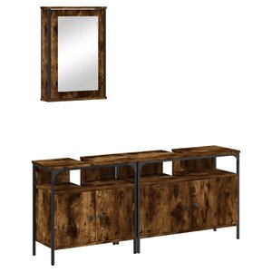 vidaXL Ensemble de meubles de salle de bain 3 Pièces Chêne fumé