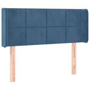 vidaXL Tête de lit avec oreilles Bleu foncé 93x16x78/88 cm Velours