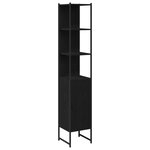 Set de meubles de salle de bain 3 pièces en bois d'ingénierie chêne noir