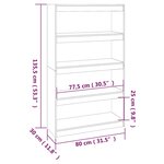 vidaXL Bibliothèque/Séparateur de pièce Noir 80x30x135 5 cm Pin massif