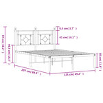 vidaXL Cadre de lit métal sans matelas avec tête de lit noir 120x200cm