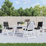 vidaXL Coussins de chaise à dossier bas lot de 4 noir tissu oxford