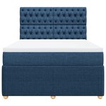 vidaXL Sommier à lattes de lit avec matelas Bleu 140x200 cm Tissu