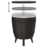 vidaXL Table à glacière 3 en 1 noir polypropylène