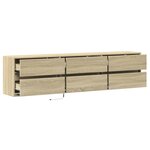 vidaXL Meuble TV mural avec LED chêne sonoma 180x31x45 cm