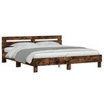 vidaXL Cadre de lit sans matelas chêne fumé 180x200 cm