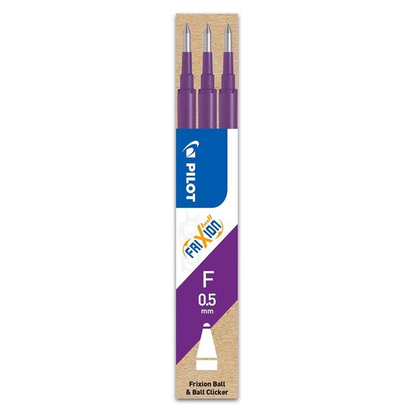 Set de 3 Recharges FriXion Ball Clicker Pointe Fine Violet x 12 PILOT